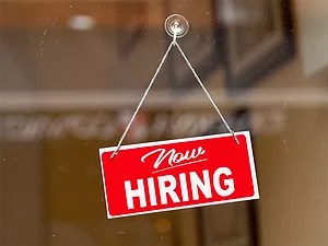 Now hiring sign