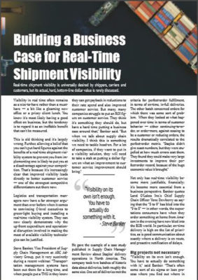 Building a Business Case for Real-Time Shipment Visibility