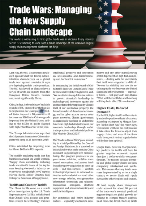Trade Wars: Managing the New Supply Chain Landscape