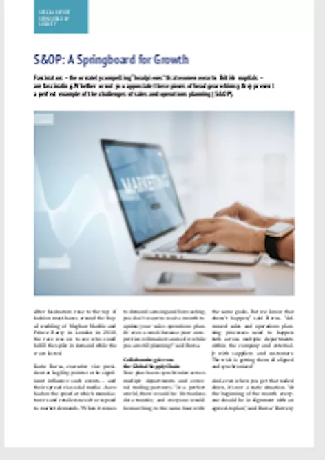 S&OP: A Springboard for Growth