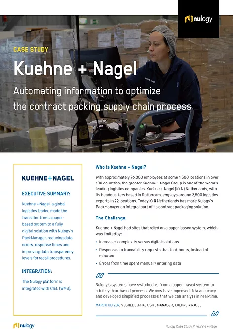 Kuehne & Nagel Case Study: Automating Information to Optimize the Contract Packing Supply Chain Process