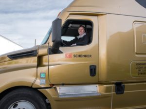 Joe Jaska, Executive Vice President Land Transport for the Americas Region at DB Schenker in a truck