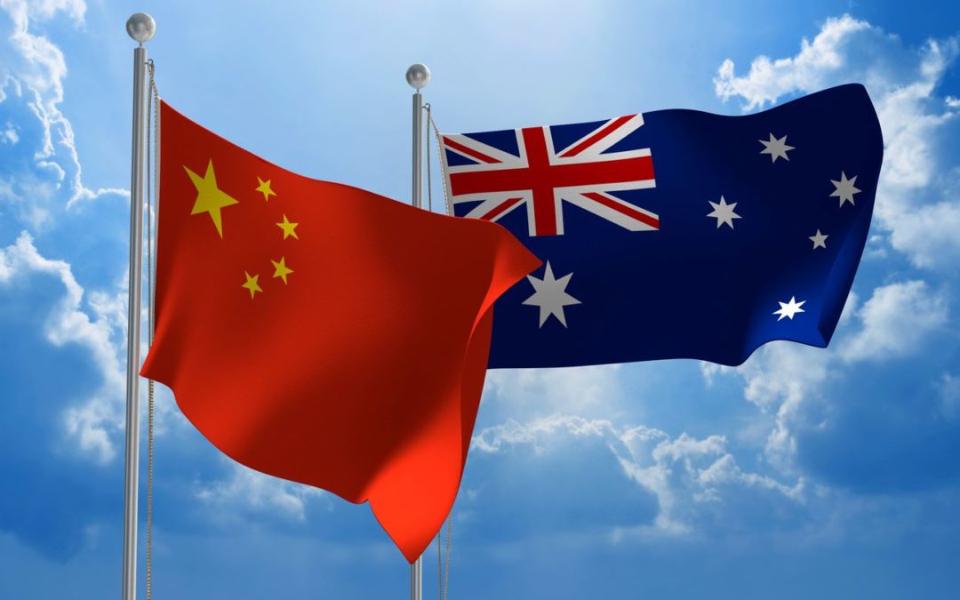 FLAGS OF CHINA AND AUSTRALIA 
