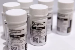Bottles of the Covid-19 treatement drug molnupiravir BLOOMBERG.jpg