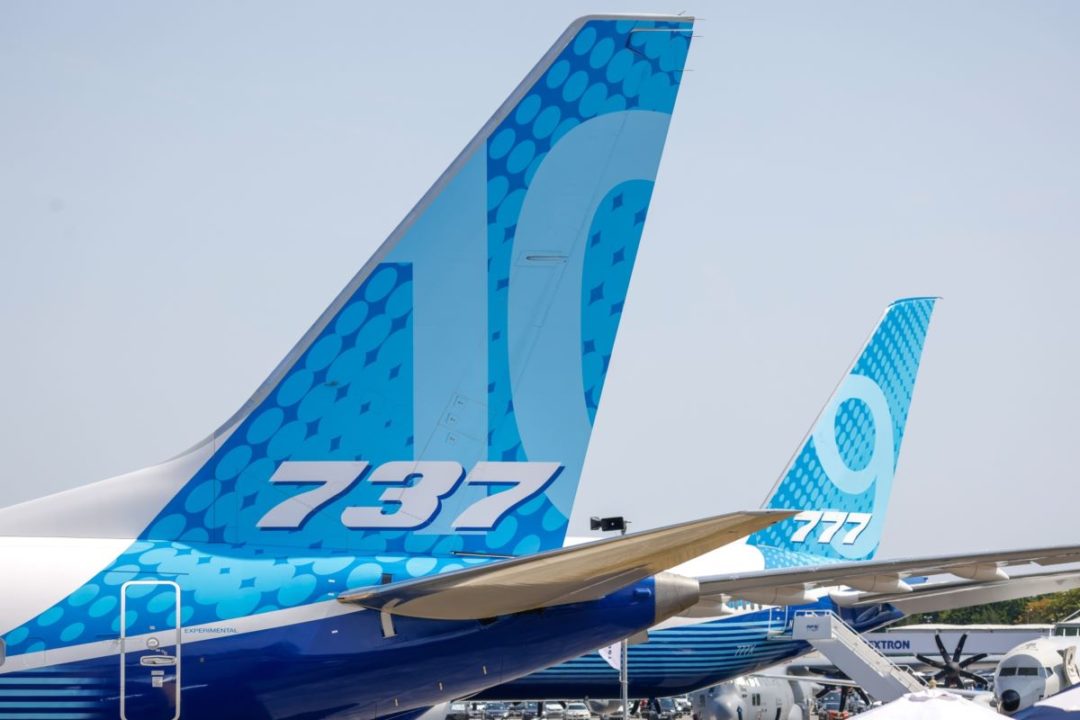 PHOTO SHOWING TWO BOEING 737 MAX TAIL FINS