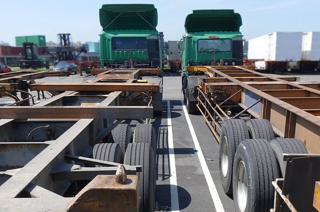 PHOTO OF TWO TRUCK CHASSIS