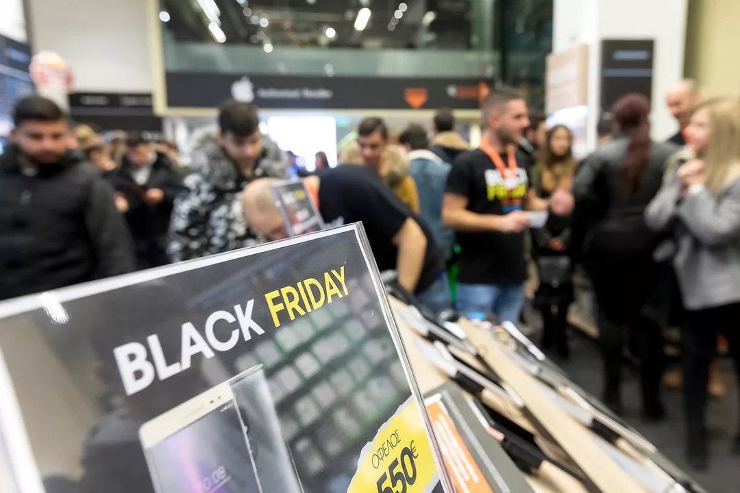 SHOPPERS AT A BLACK FRIDAY SALE