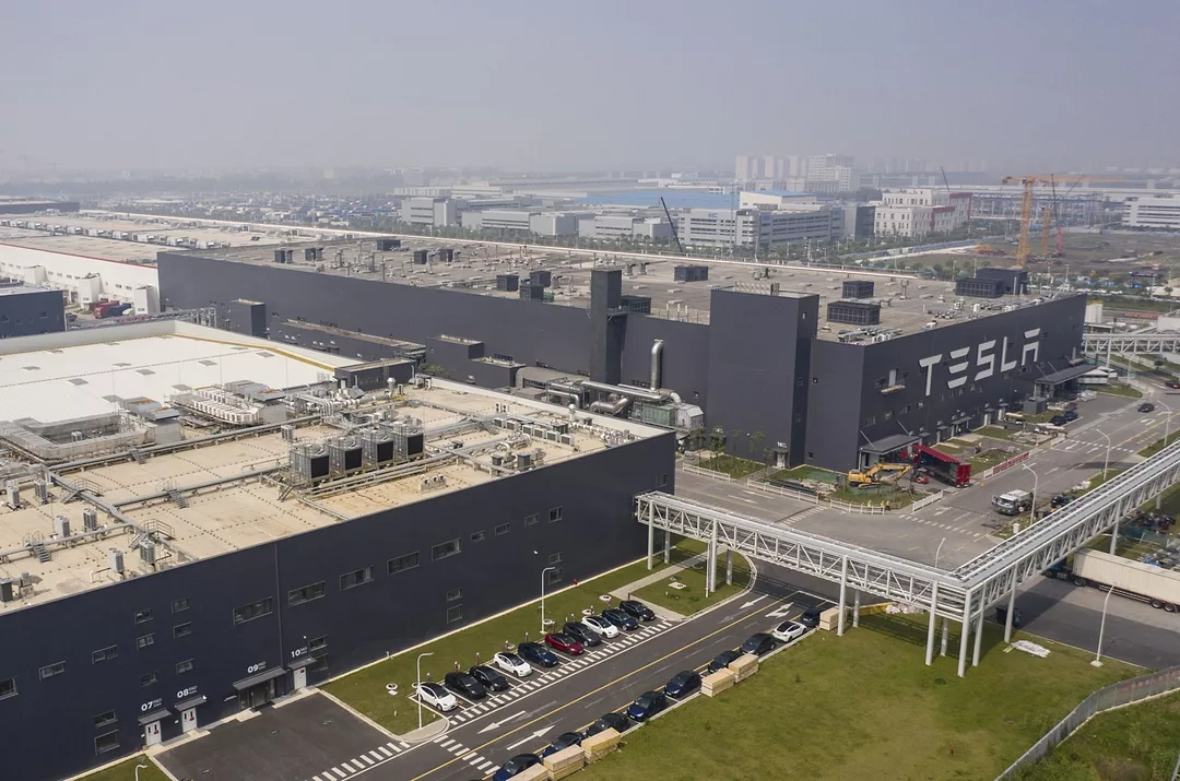 AERIAL VIEW OF TESLA PLANT SHANGHAI