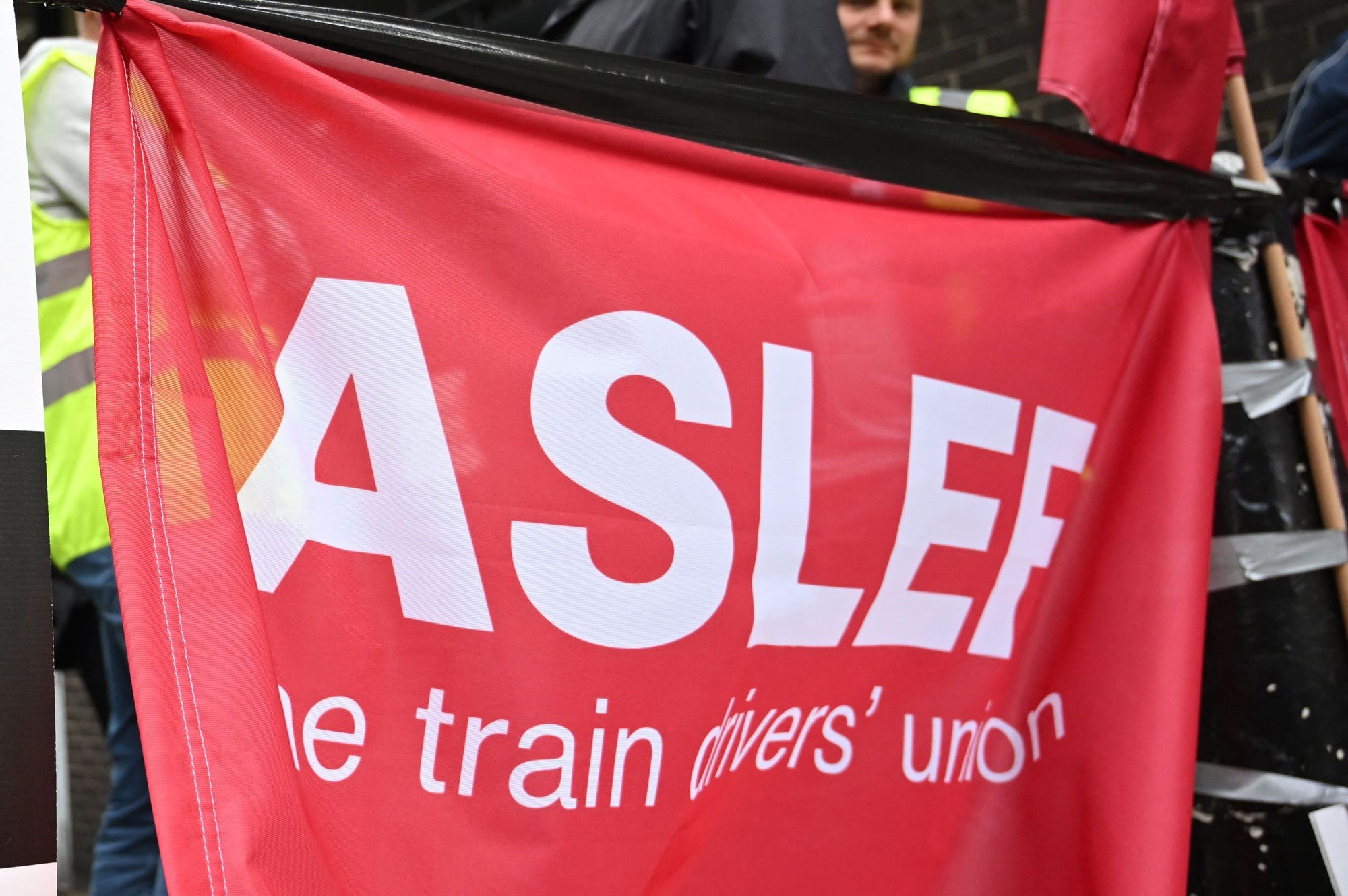 Aslef banner uk rail union bloomberg