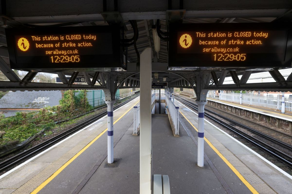 Shortlands railway station closed due to strike action by the national union of rail maritime and transport near sevenoaks uk on friday jan. 6 2023. bloomberg