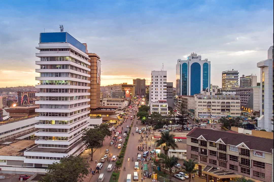 AERIAL SHOT OF A CITY WITH HIGHRISES