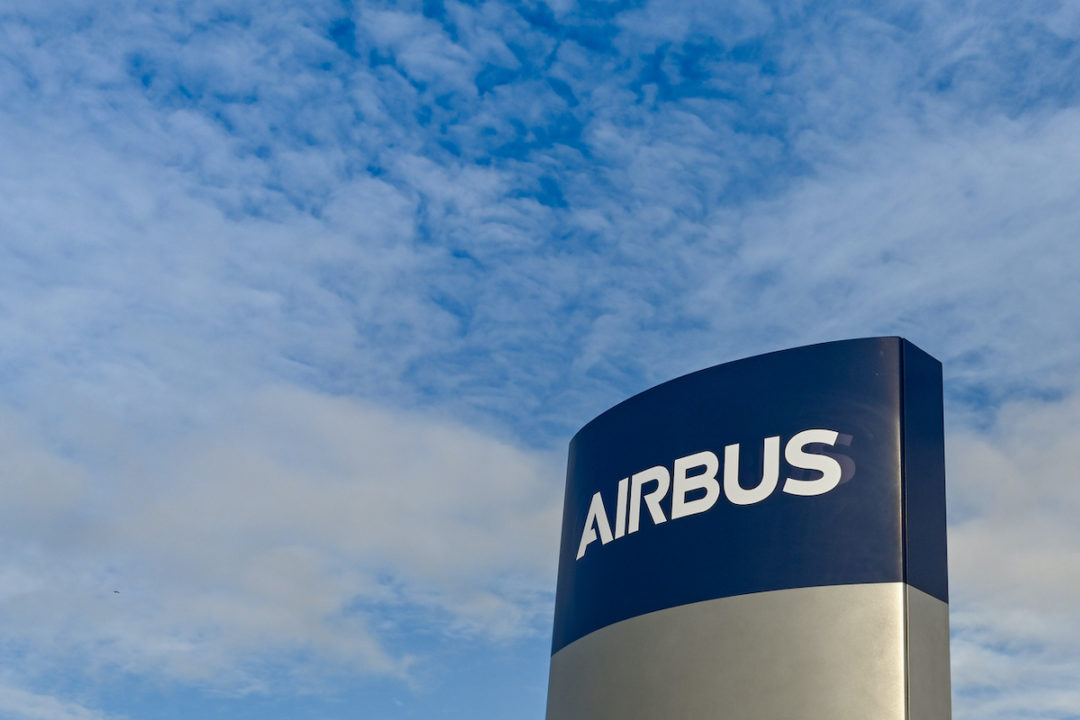 An Airbus sign outside one of the factory buildings located at Broughton, England. Photo: iStock.com/Ceri Breeze