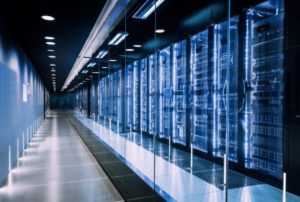A vast data center in server room with server racks