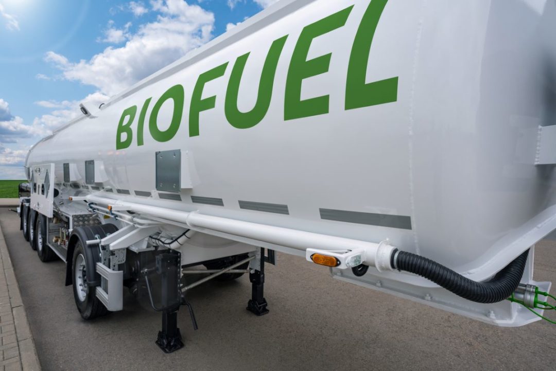 A biofuel tank trailer