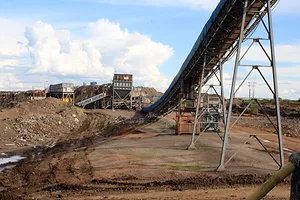 MACHINERY IS BEING USED TO MINE AND PROCESS RAW COBALT.