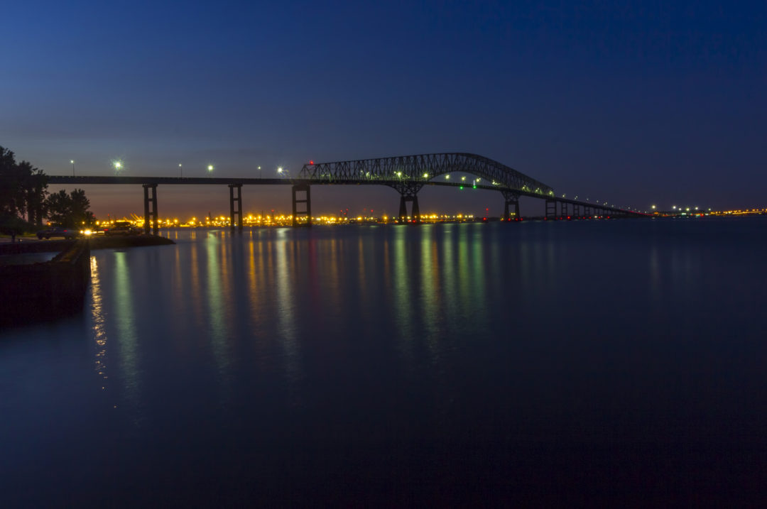 Baltimore's Francis Scott Key Bridge at night