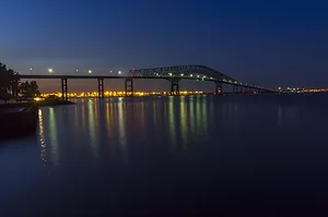 Baltimore's Francis Scott Key Bridge at night