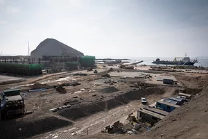 Cosco Shipping’s port facility is under construction in Chancay, Peru.