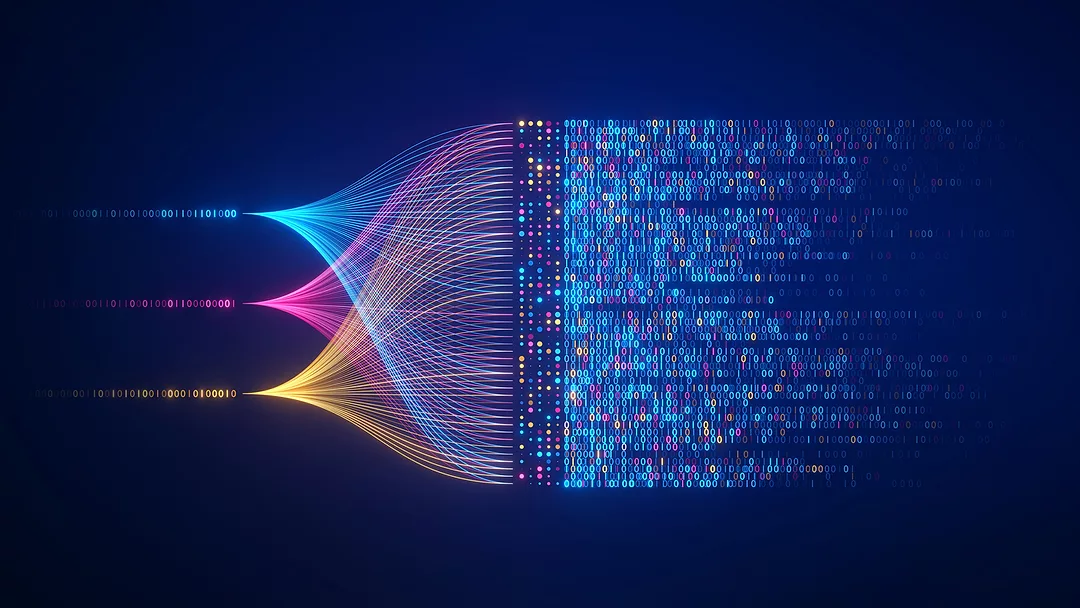 Big data technology and data science illustration.