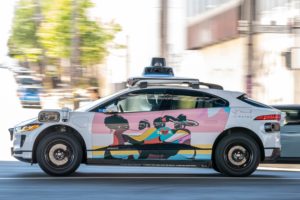 A Waymo autonomous taxi in San Francisco.