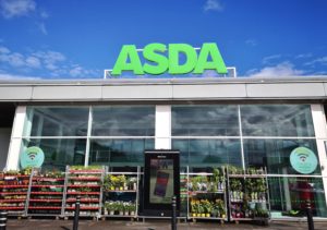 The exterior of an Asda supermarket in the United Kingdom