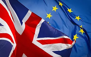 The British and EU flags next to each other