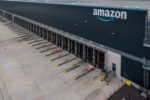 The exterior of an Amazon distribution center