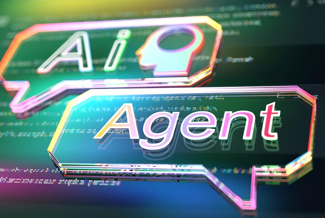 AI agent text on abstract transparent speech bubbles.