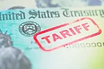 US Treasury Check with Tariff Stamp