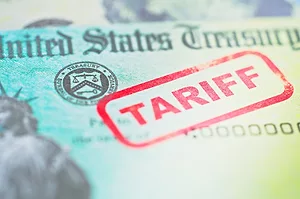 US Treasury Check with Tariff Stamp