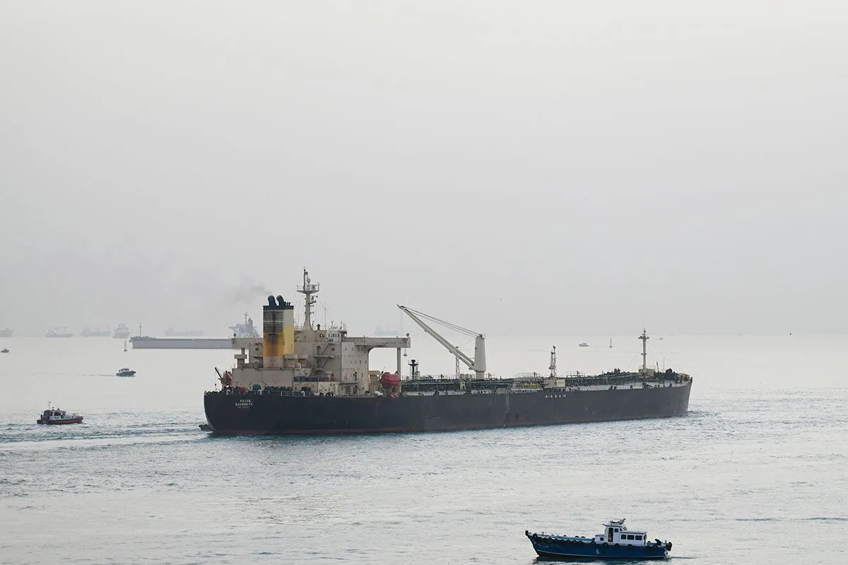 Tanker in suez canal ship at sea bloomberg