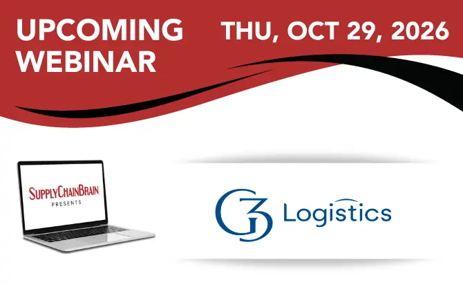 Upcoming webinar g3 logistics   supplychainbrain webinar   thu   oct 29 2026   2p et 